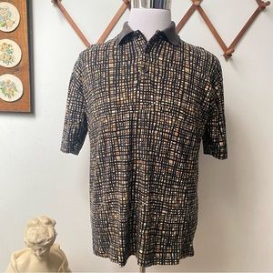 Vintage Abstract Geometric Polo Shirt Made in Italy